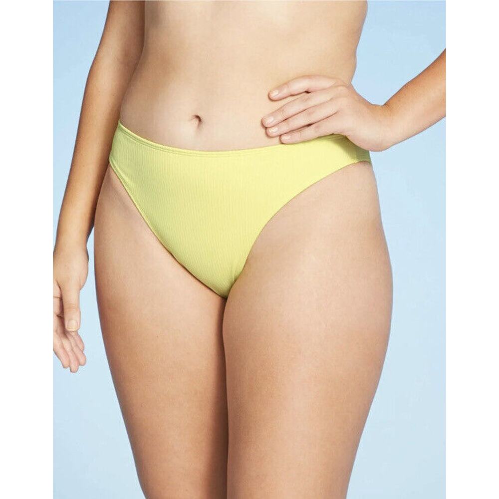 Xhilaration Juniors' Ribbed Cheeky High Leg Mid Waist Bikini Bottom XL 12-14 NWT